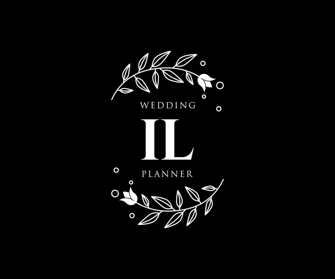 il initialen brief bruiloft monogram logos verzameling, hand- getrokken modern minimalistisch en bloemen Sjablonen voor uitnodiging kaarten, opslaan de datum, elegant identiteit voor restaurant, boetiek, cafe in vector