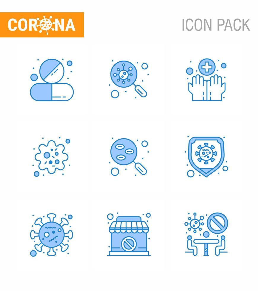 corona virus 2019 en 2020 epidemie 9 blauw icoon pak zo net zo virus deeltje scannen infectie medisch virale coronavirus 2019november ziekte vector ontwerp elementen
