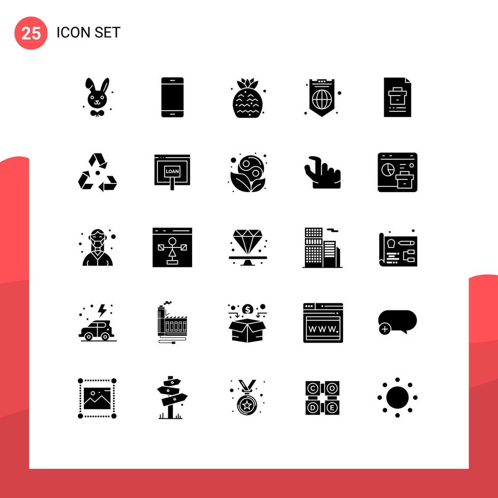 reeks van 25 modern ui pictogrammen symbolen tekens voor zakelijke schild aardbei bescherming globaal bewerkbare vector ontwerp elementen