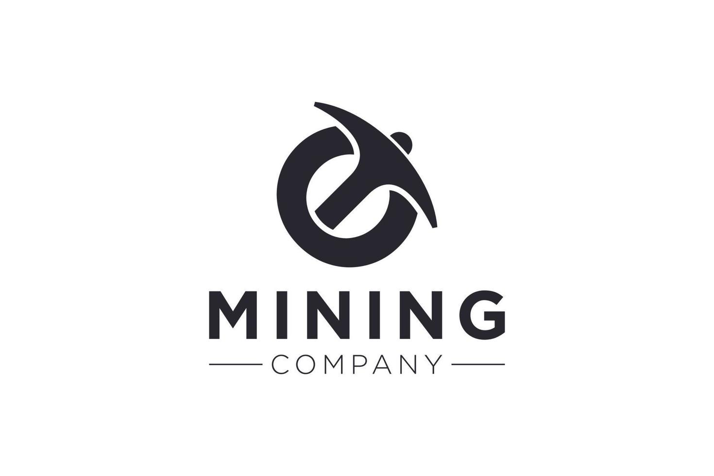 brief O mijnbouw logo icoon ontwerp sjabloon vector illustratie