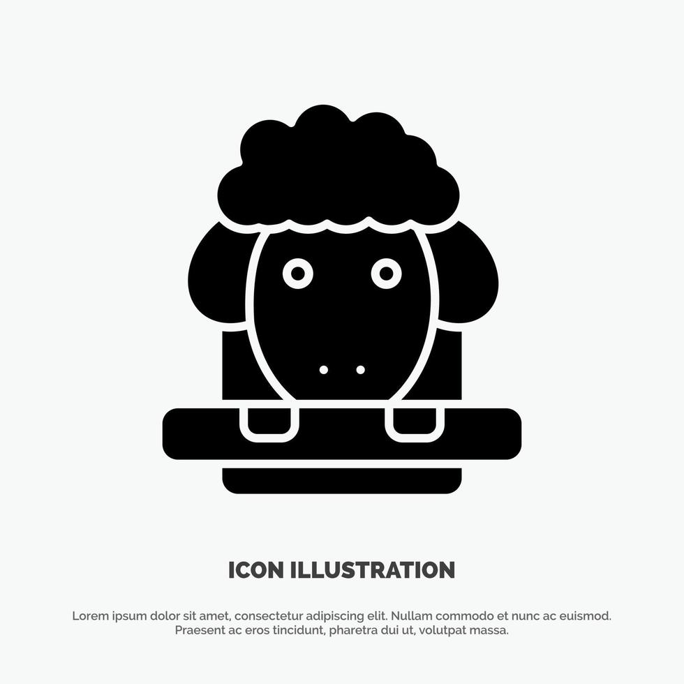 Pasen lam schapen voorjaar solide glyph icoon vector