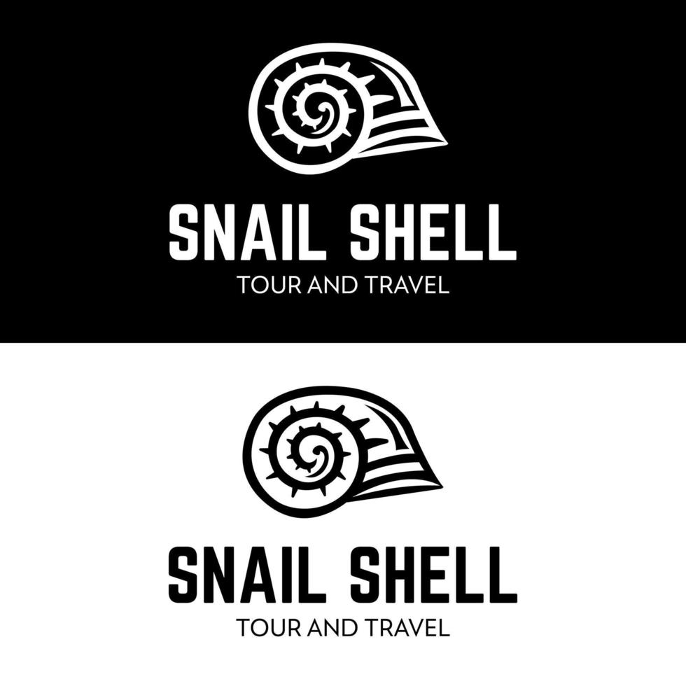 slak schelp eiland vakantie tour en reizen bedrijf bedrijf logo ontwerp vector
