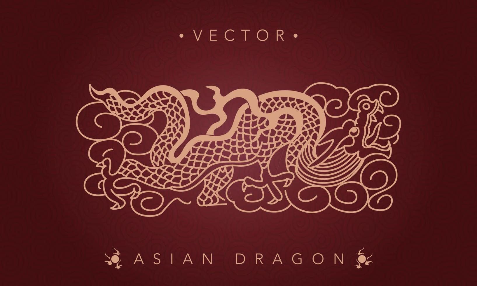 Aziatisch draak Chinese draak totem patroon vector