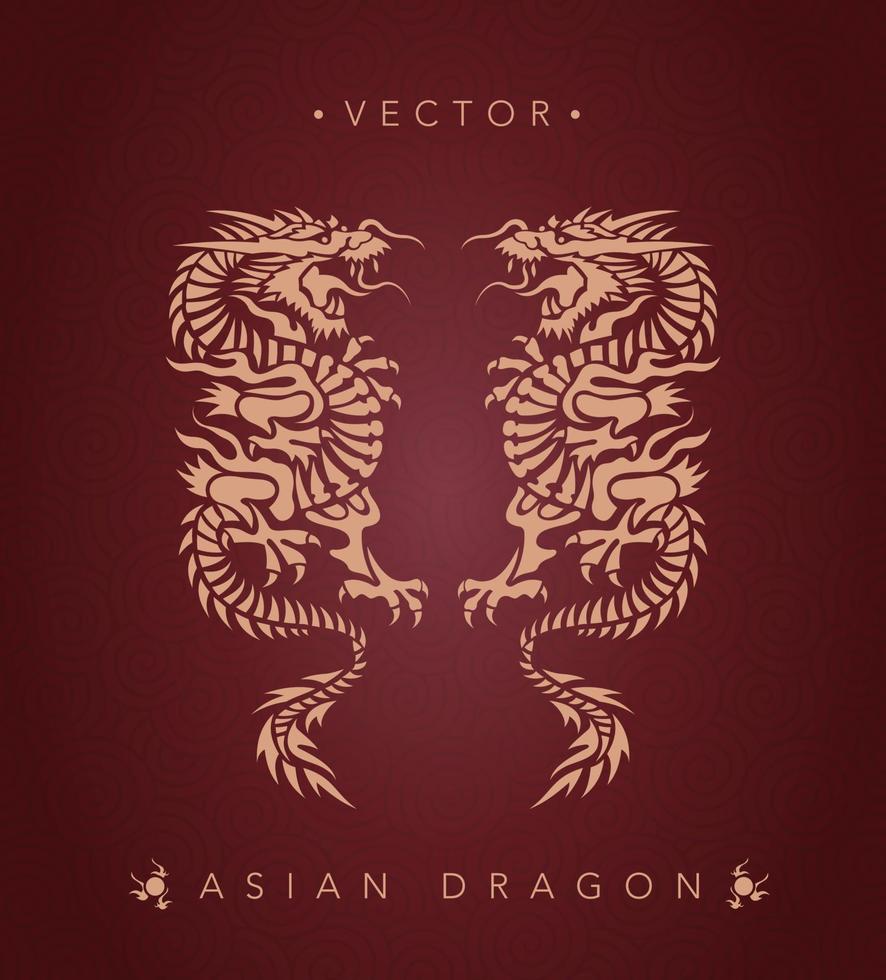 Aziatisch draak Chinese draak totem patroon vector