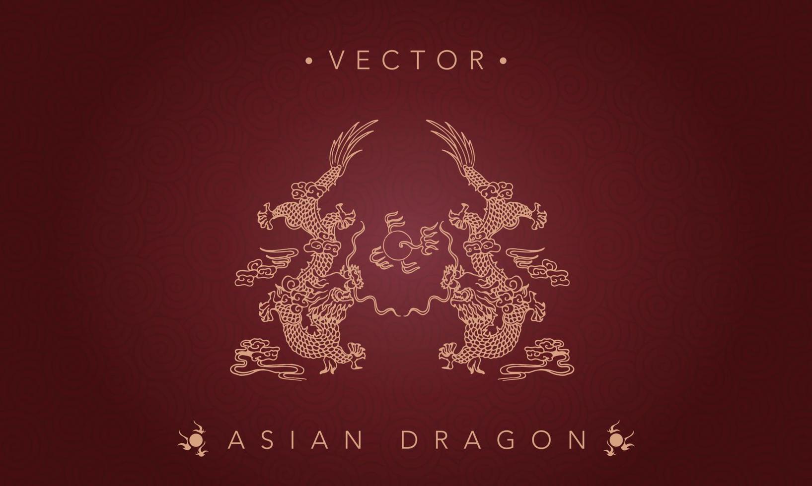 Aziatisch draak Chinese draak totem patroon vector