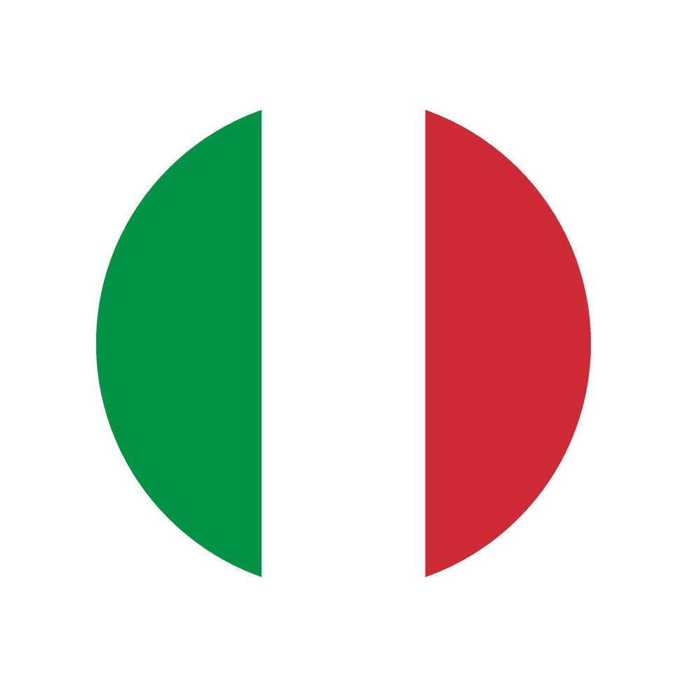 vlag van Italië icoon in de cirkel geïsoleerd Aan wit achtergrond. vector