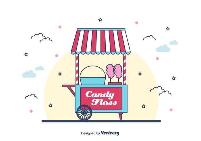 Candy Floss Machine Vector Achtergrond