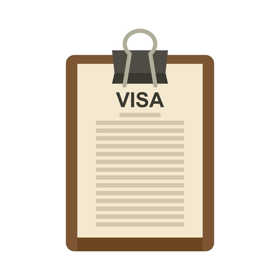 Visa controle icoon vlak geïsoleerd vector