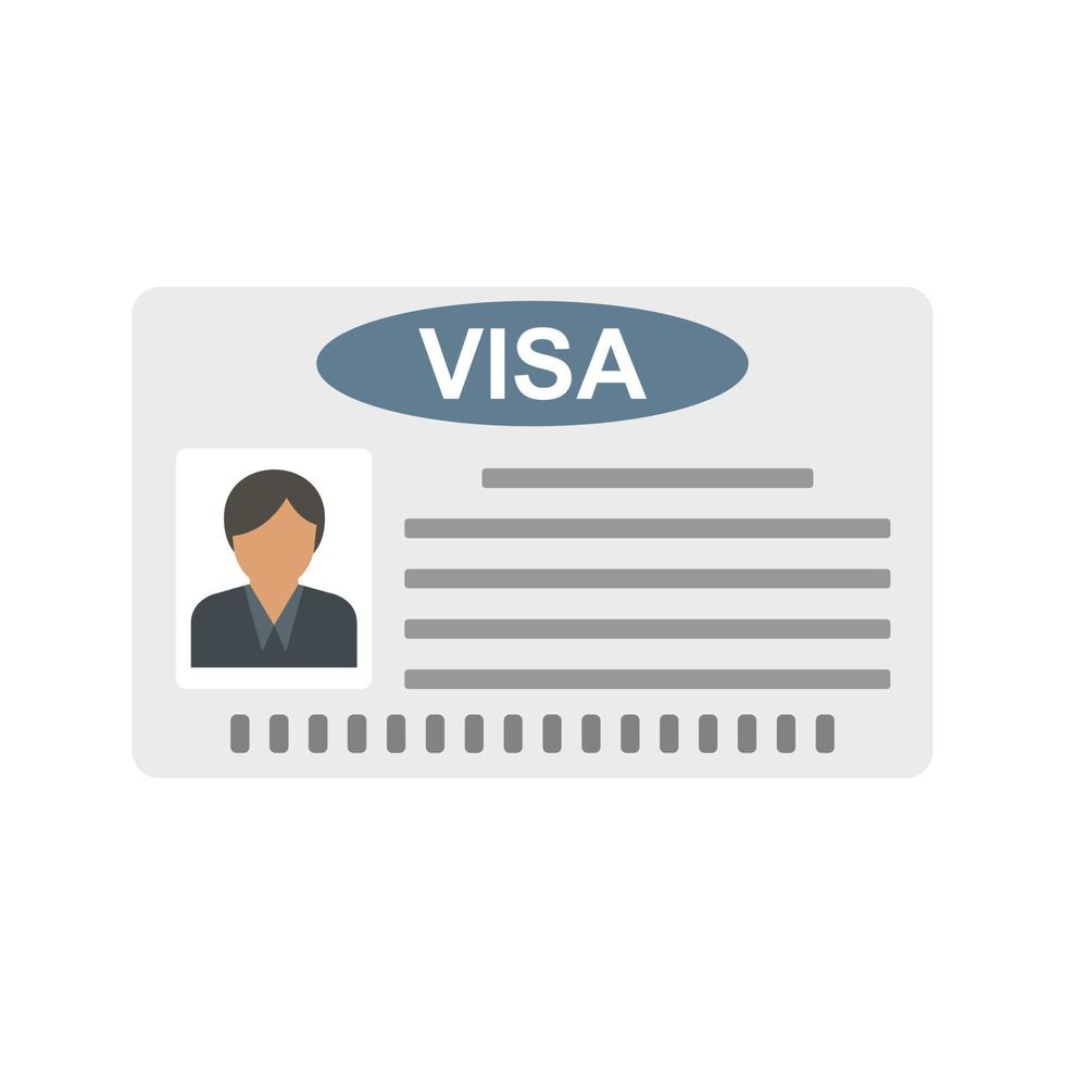 Visa kaart icoon vlak geïsoleerd vector