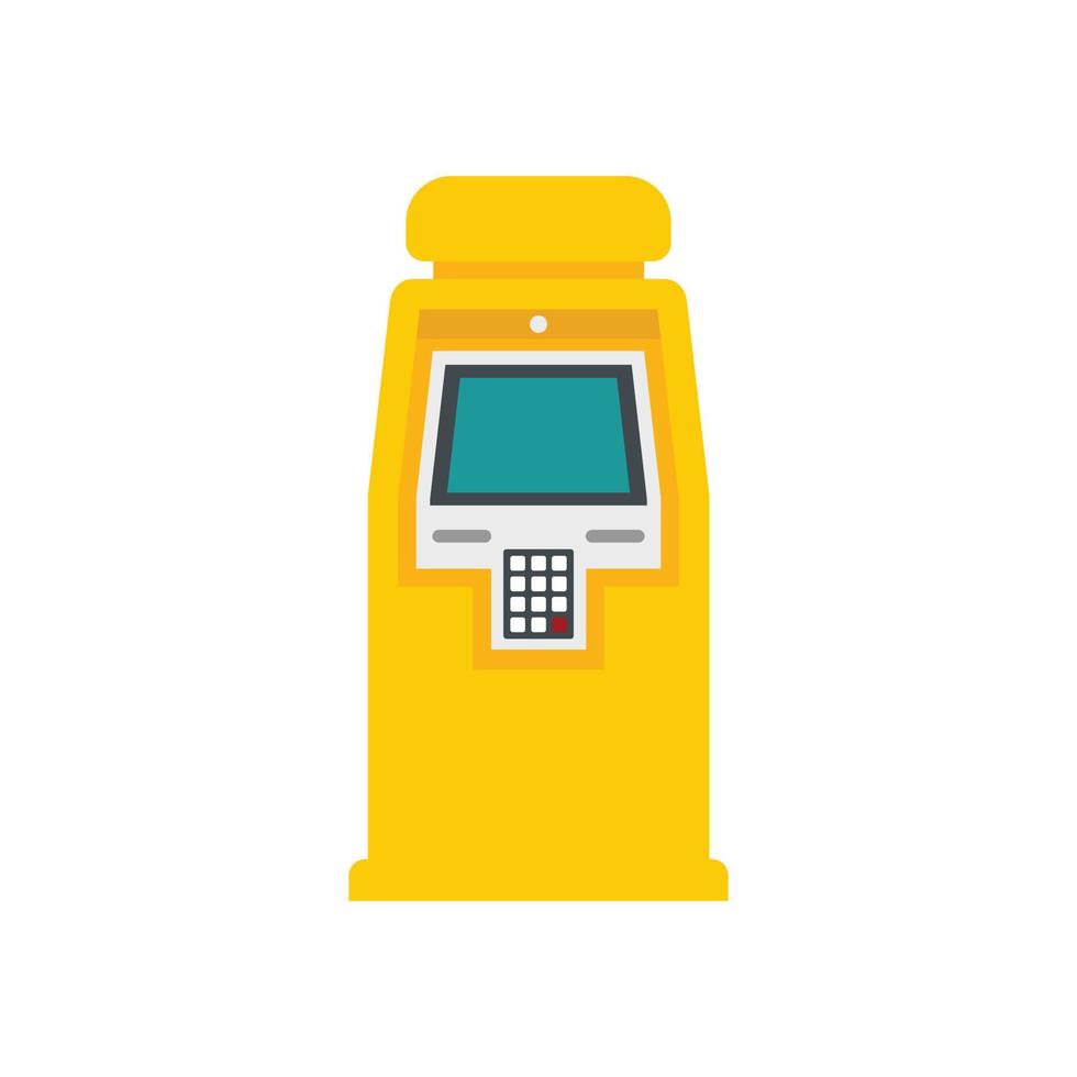 Geldautomaat machine icoon vlak geïsoleerd vector