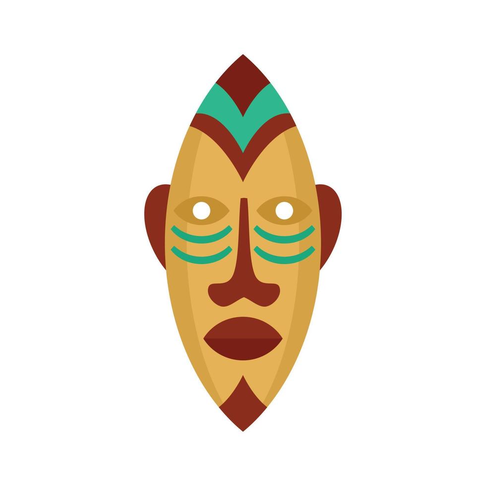 Afrikaanse masker icoon vlak geïsoleerd vector
