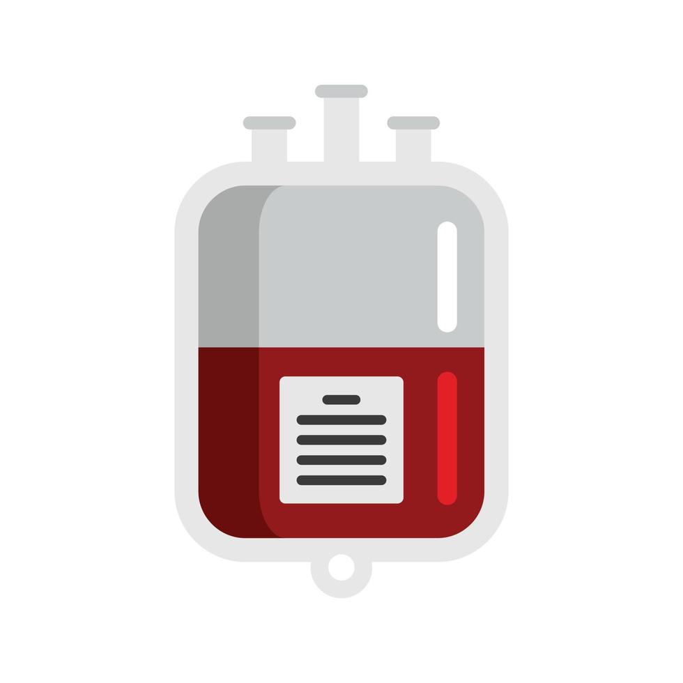 bloed transfusie pakket icoon vlak geïsoleerd vector