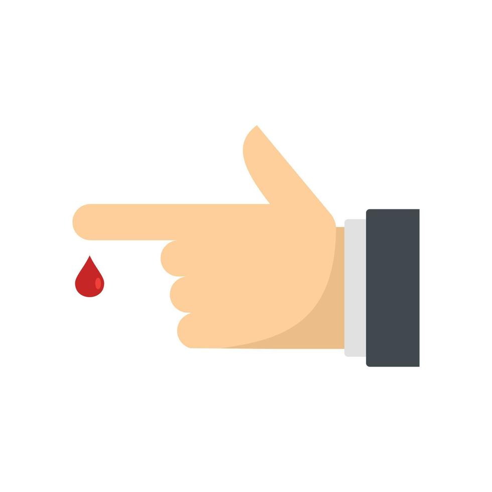 bloed vinger hand- icoon vlak geïsoleerd vector