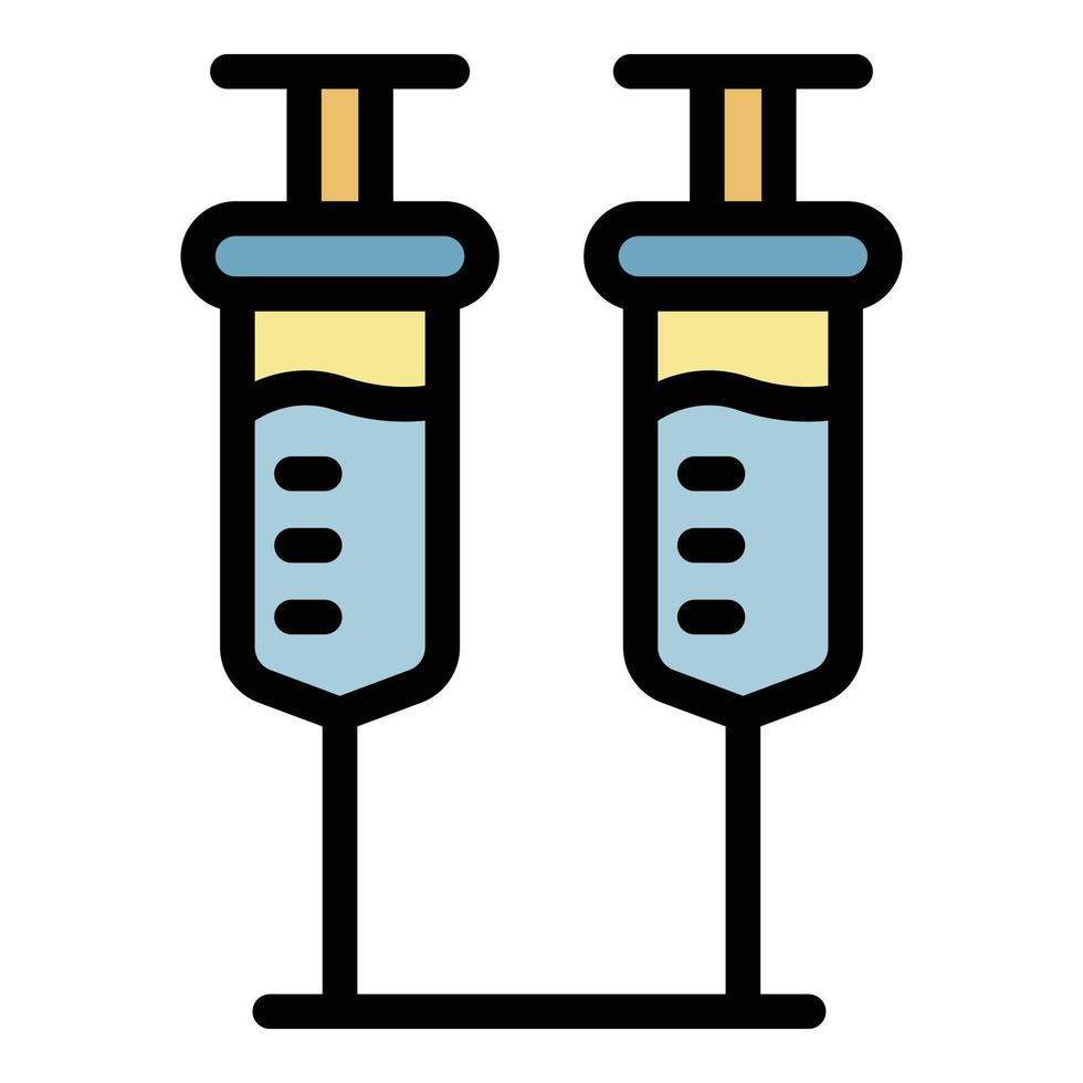 injectiespuit reeks icoon kleur schets vector