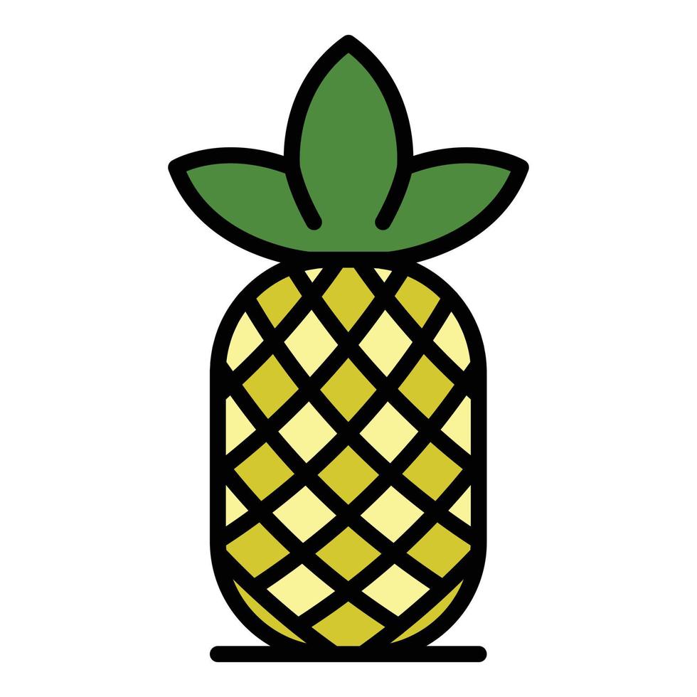 ananas icoon kleur schets vector