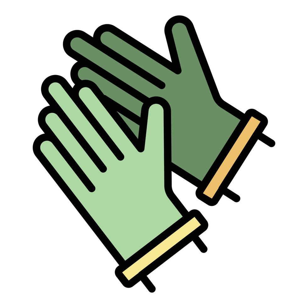rubber handschoenen icoon kleur schets vector