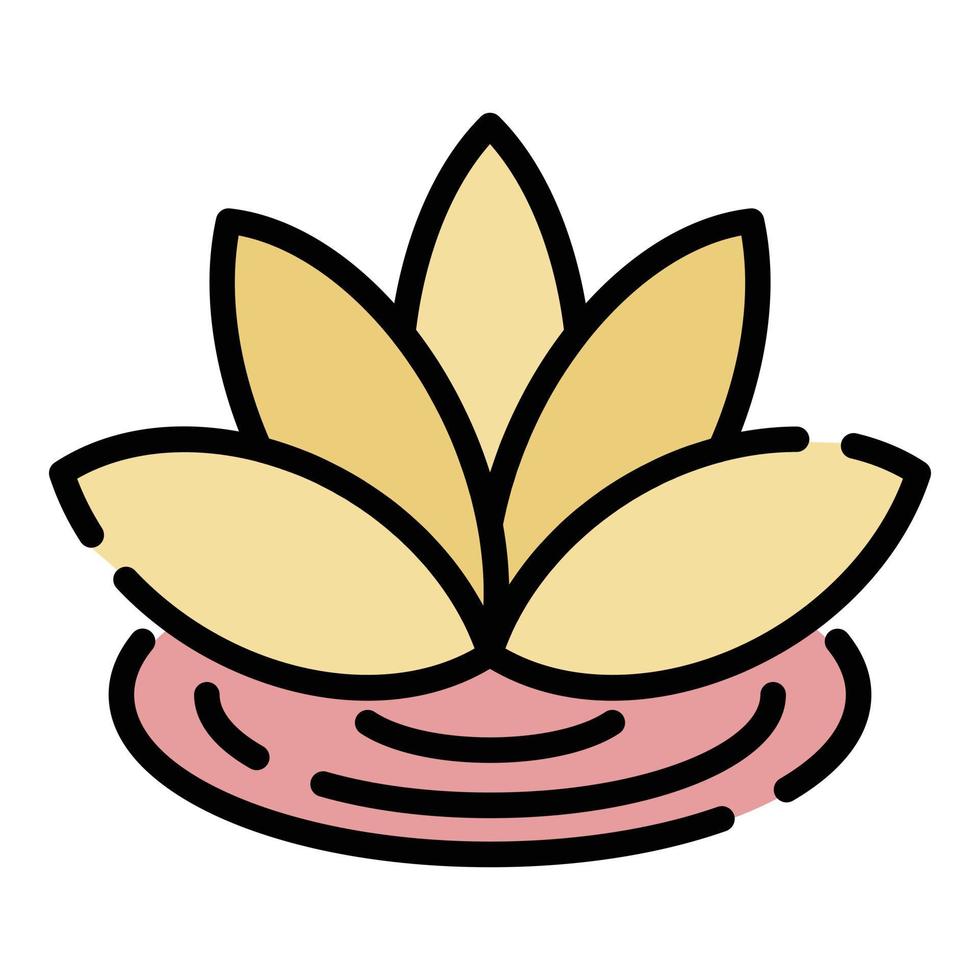 lotus bloem icoon kleur schets vector