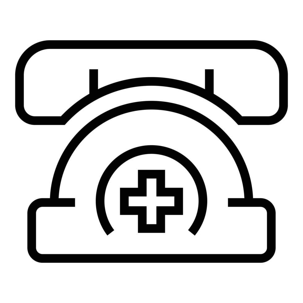 medisch telefoontje icoon schets vector. online noodgeval vector