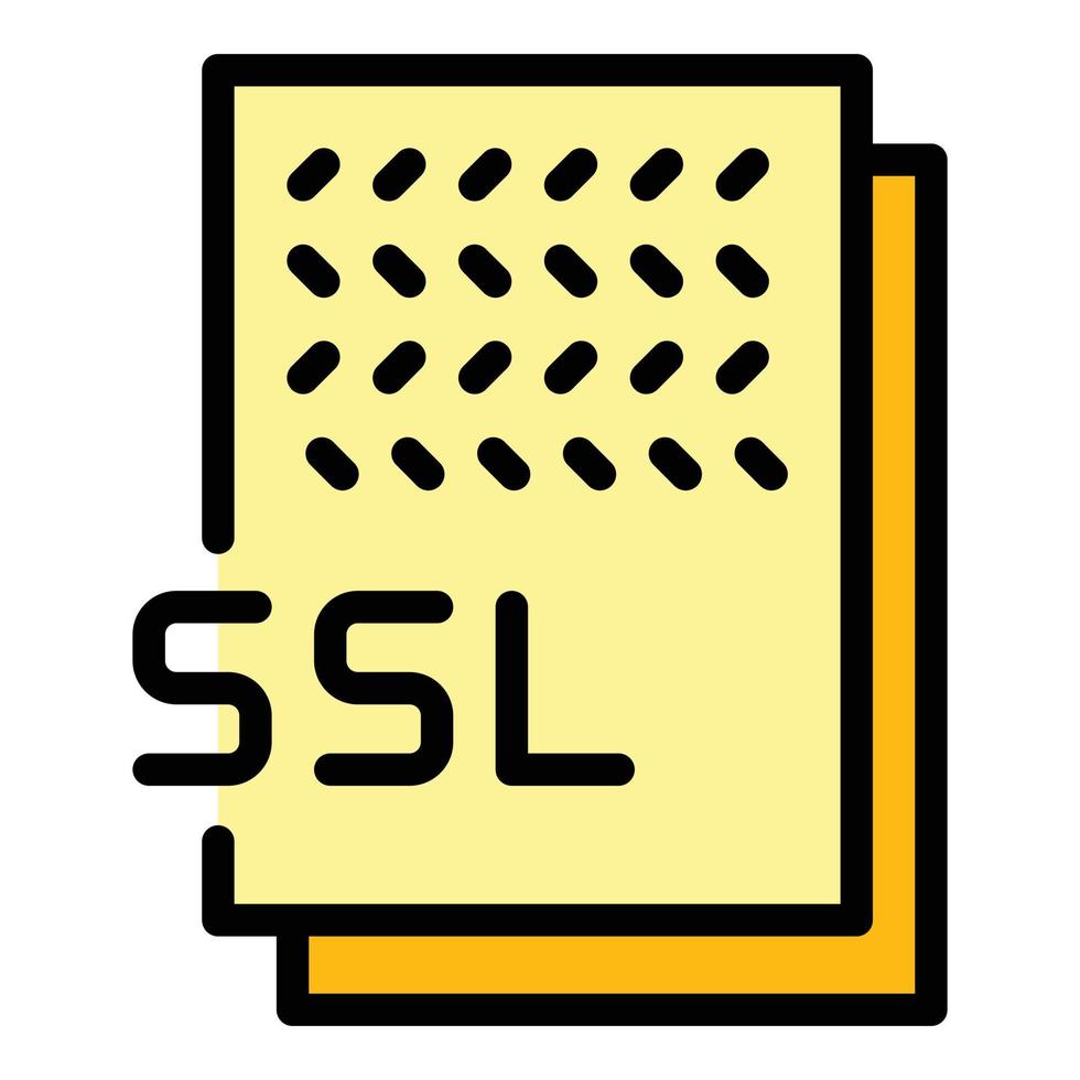 ssl document icoon kleur schets vector