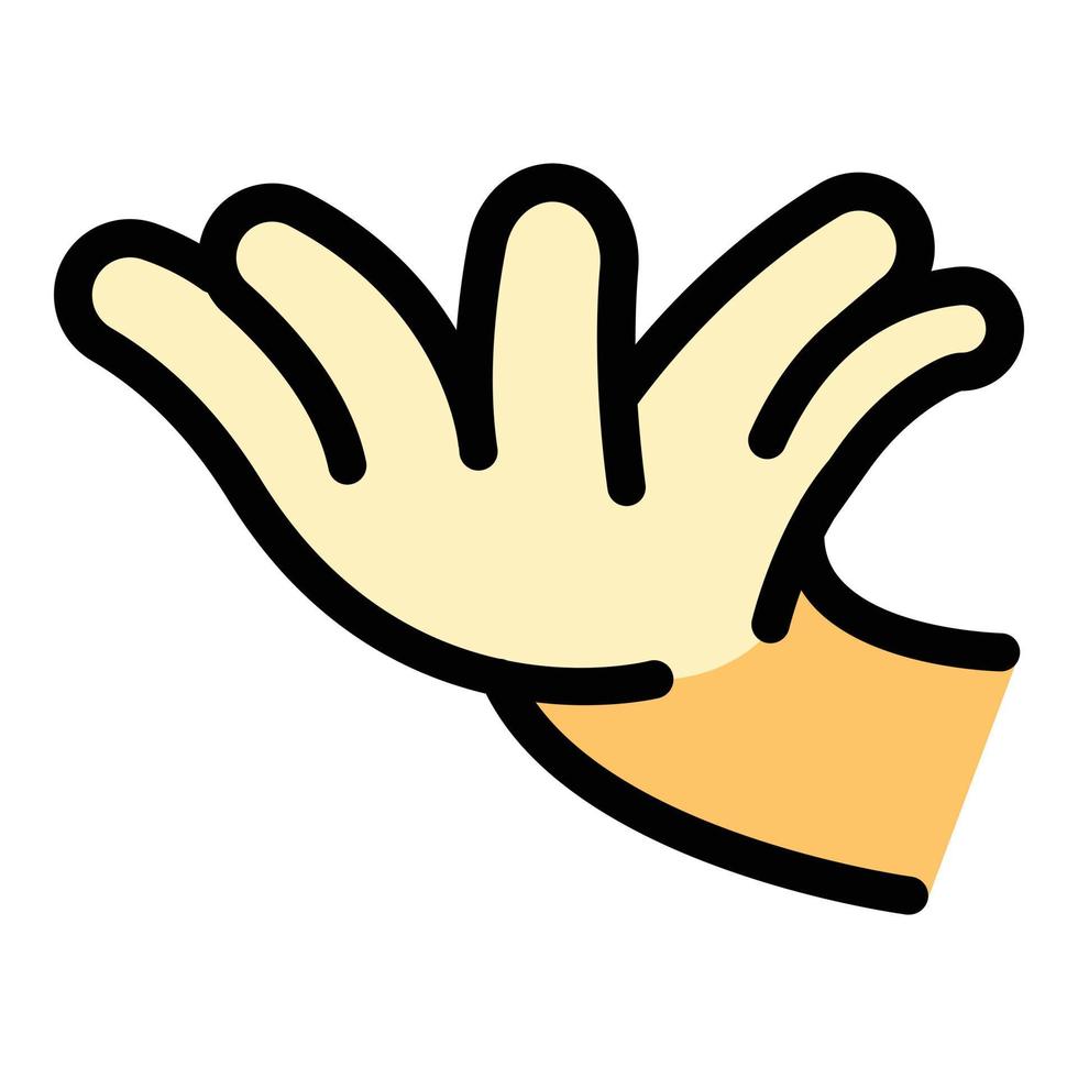 hand- gebaar allemaal vingers icoon kleur schets vector