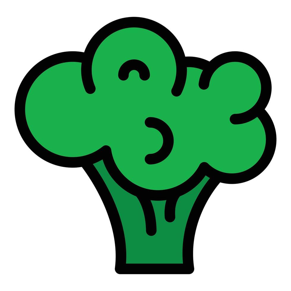 veganistisch broccoli icoon kleur schets vector