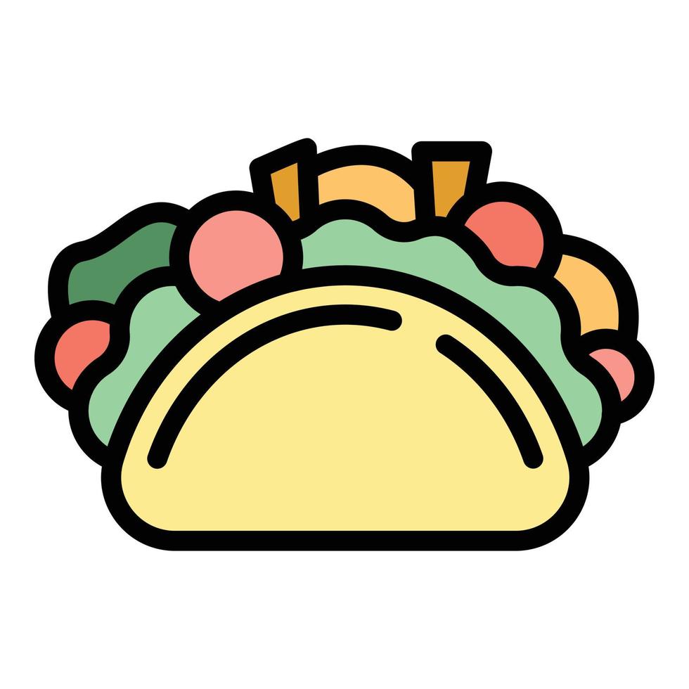 menu taco icoon kleur schets vector