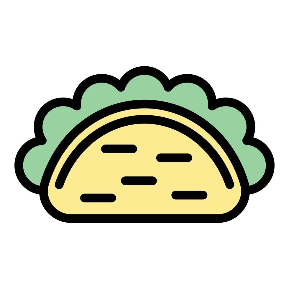 taco burrito icoon kleur schets vector