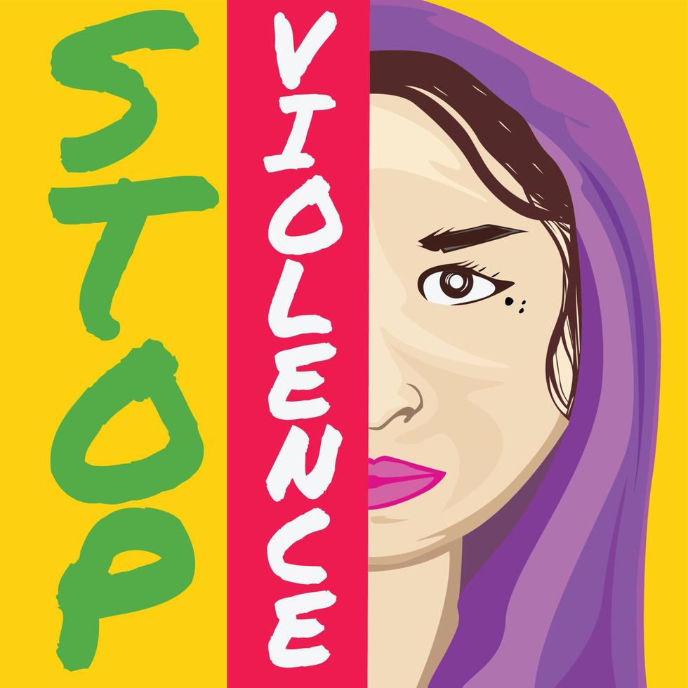 Iraans vrouw illustratie vector vlak ontwerp concept voor hou op geweld thema