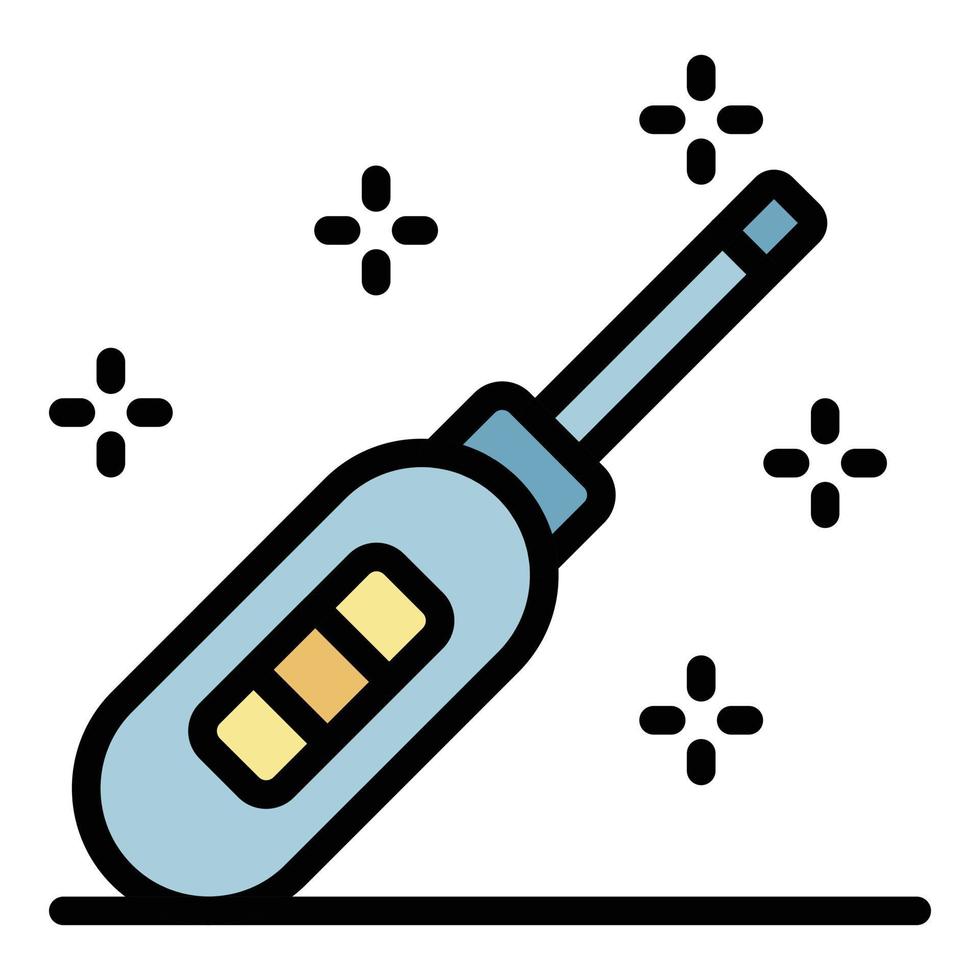 elektronisch thermometer icoon kleur schets vector