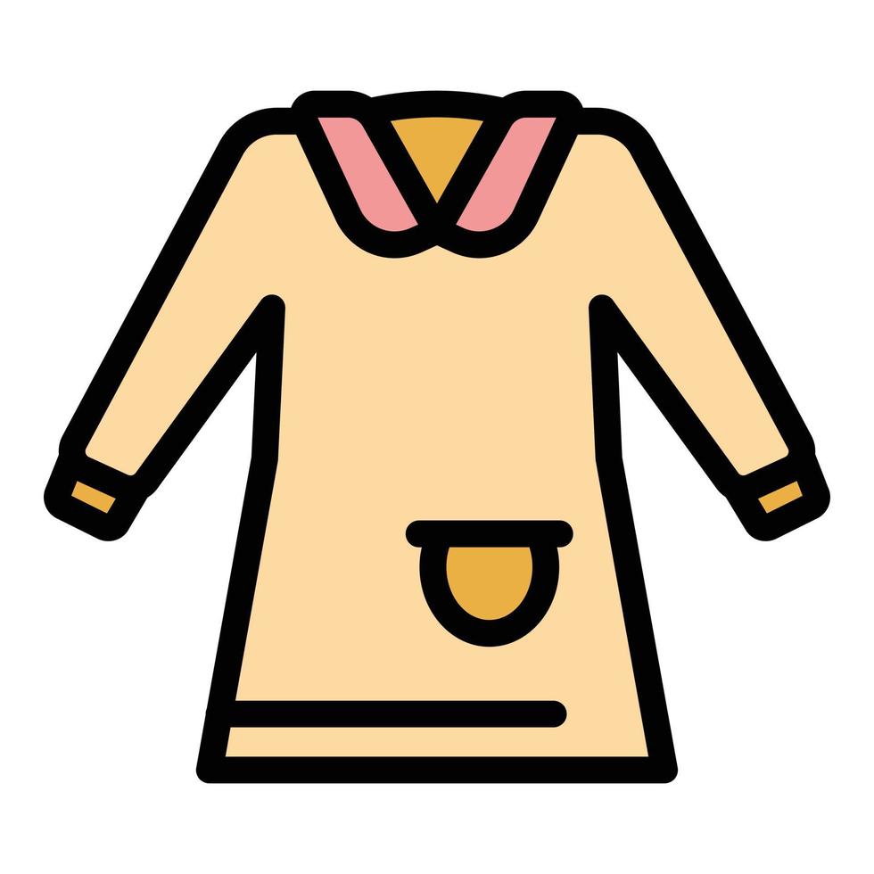 school- uniform jurk icoon kleur schets vector