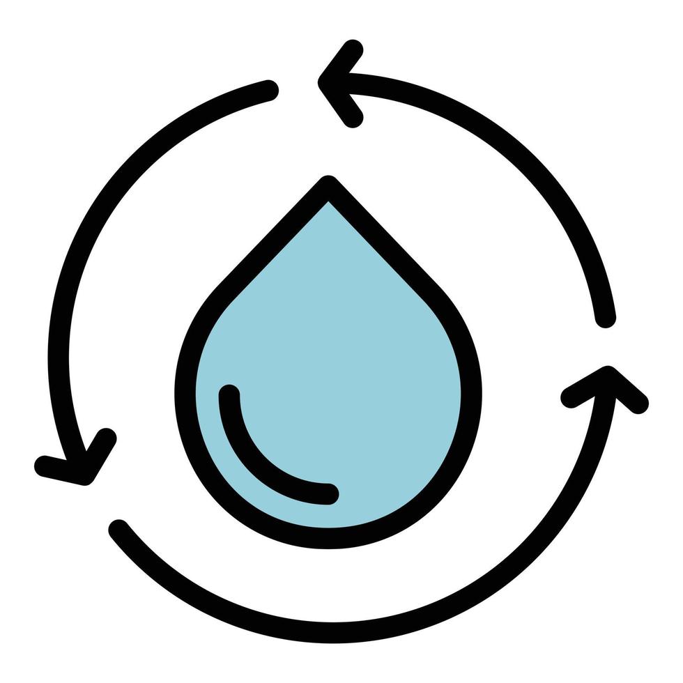 cirkel laten vallen water icoon kleur schets vector