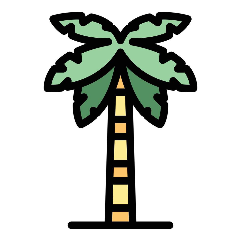 zomer palm boom icoon kleur schets vector