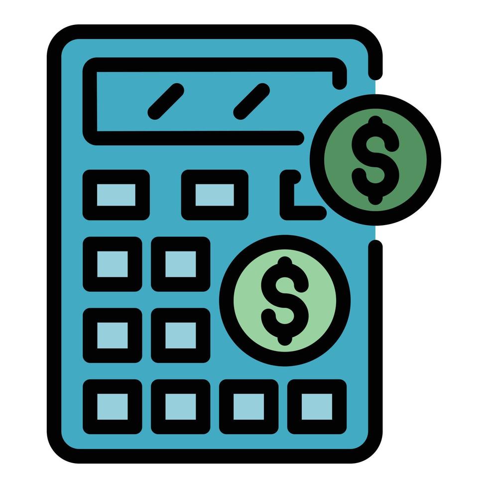 toelage geld rekenmachine icoon kleur schets vector