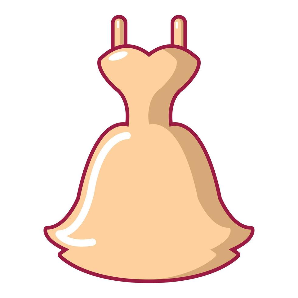 bruiloft jurk icoon, tekenfilm stijl vector