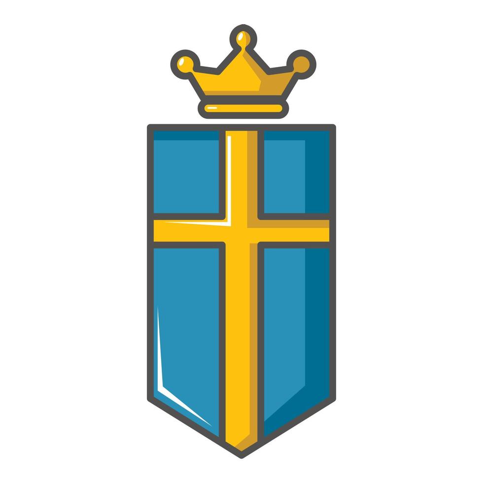 Zweden kroon icoon, tekenfilm stijl vector