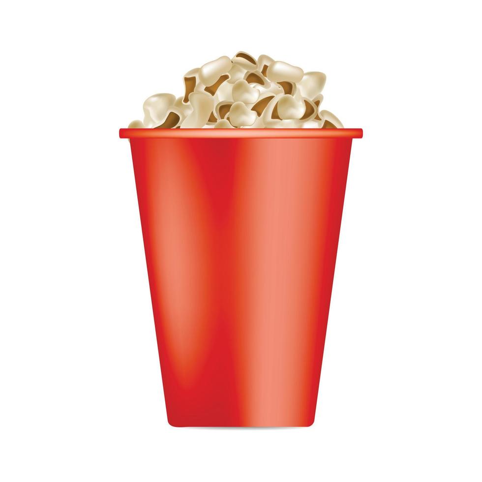 popcorn rood doos model, realistisch stijl vector