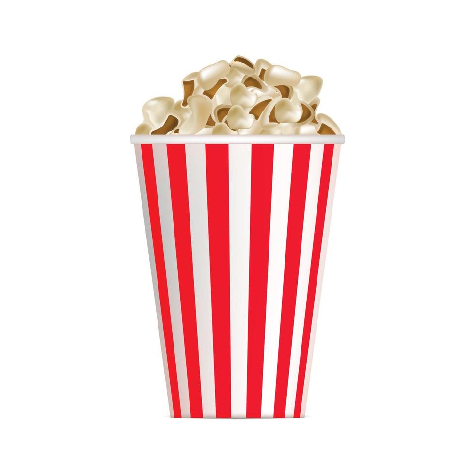 popcorn doos model, realistisch stijl vector