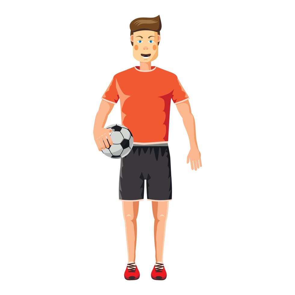 voetbal speler staand met voetbal bal icoon vector