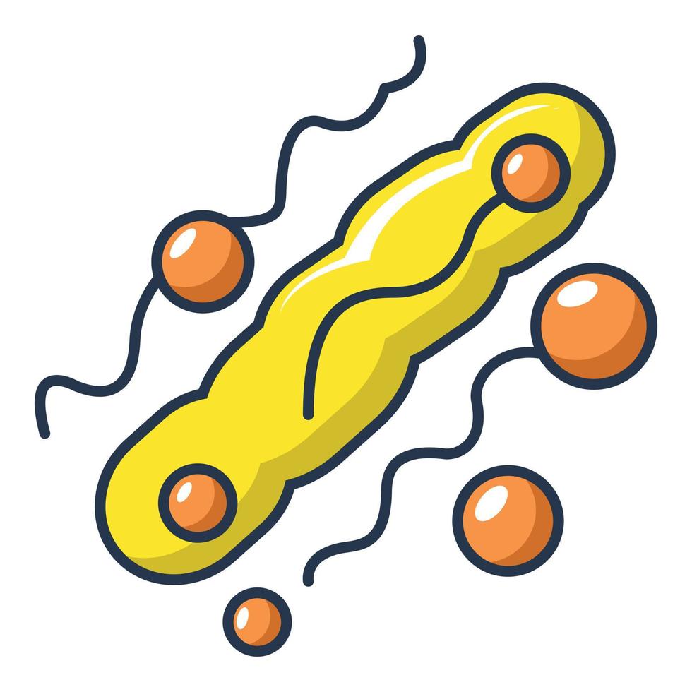 lang ovaal virus icoon, tekenfilm stijl vector