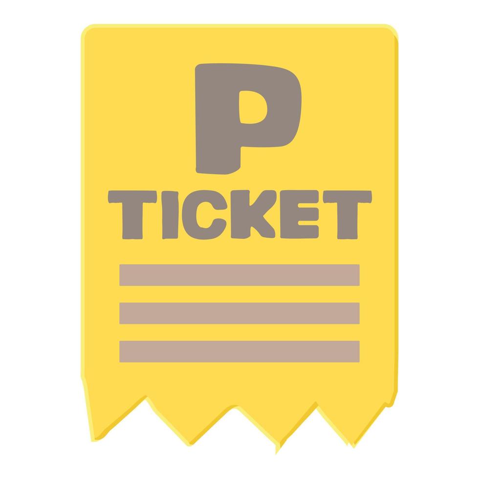 parkeren ticket icoon, tekenfilm stijl vector