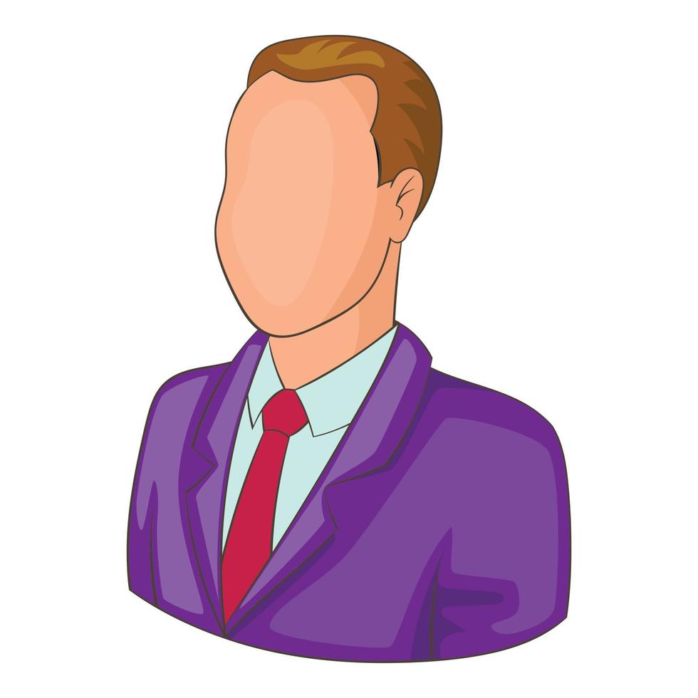 Mens in pak avatar icoon, tekenfilm stijl vector