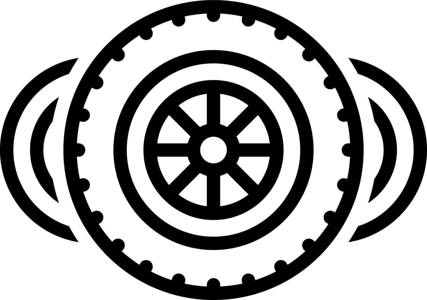 lijn icoon voor wielen vector