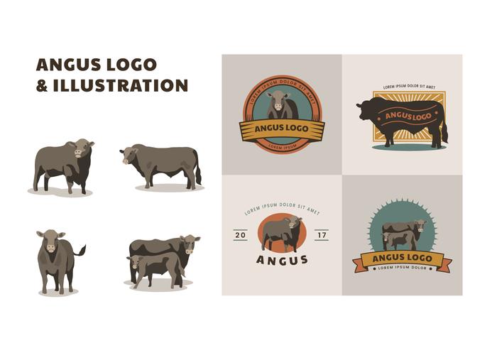 Gratis Angus Logo en Illustratie vector