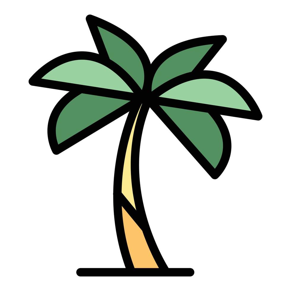 palm icoon kleur schets vector