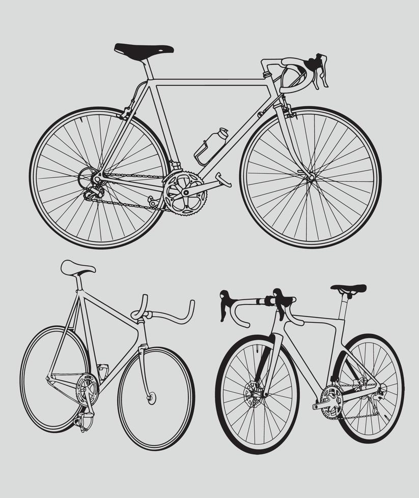 lijn kunst vector van weg fiets fiets in ieder soort van kader