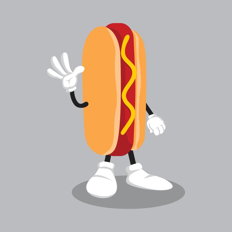 hotdog mascotte met verschillend emoties reeks in tekenfilm stijl vector. grappig karakter. figuur illustratie. karakter emoji. tekenfilm emoticon. vector