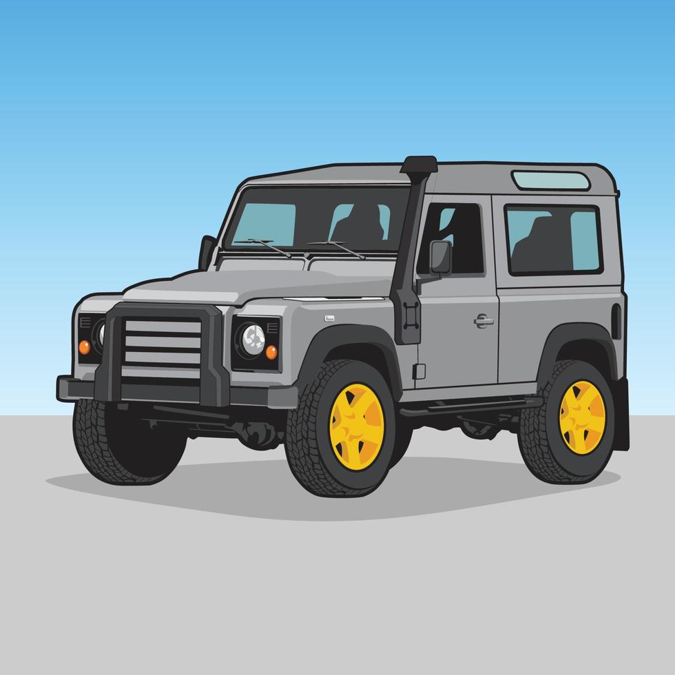 4x4 suv uit weg auto. vector illustratie.