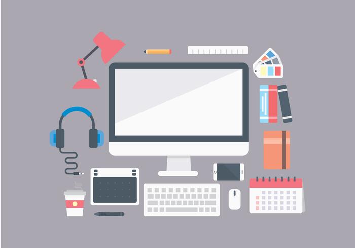 Gratis Office Workplace Items vector