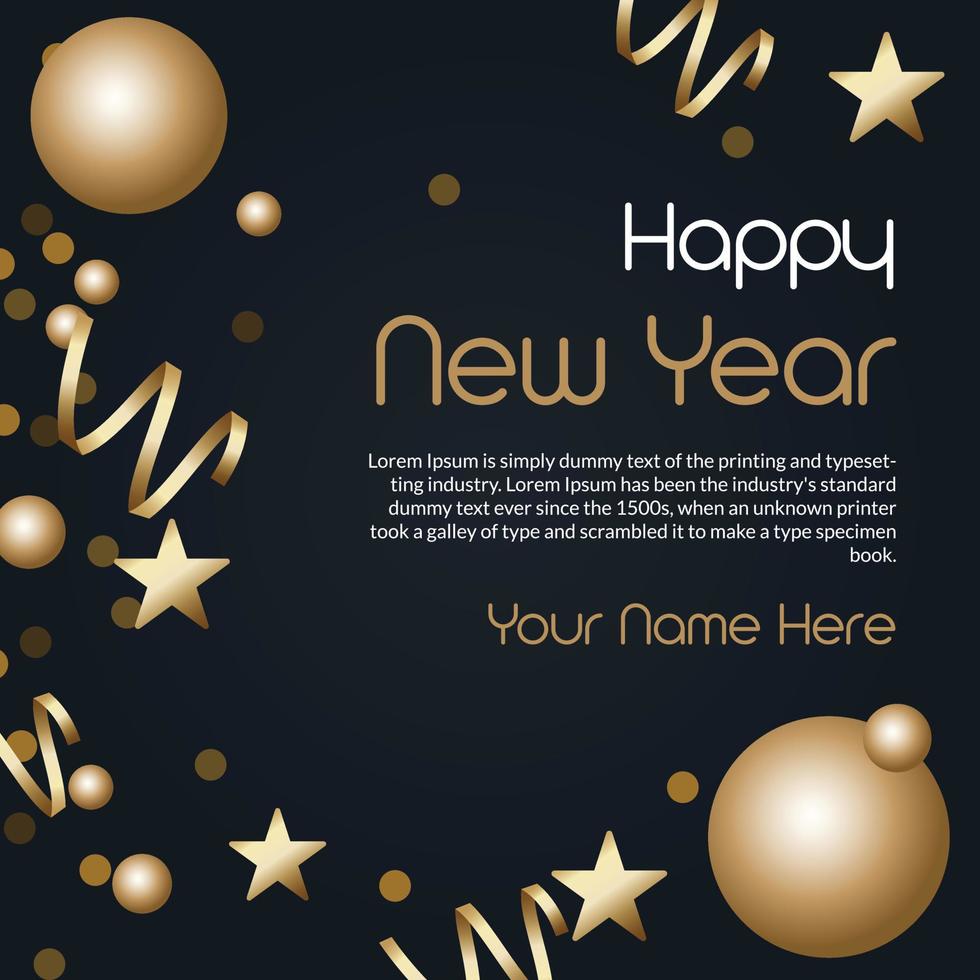 gelukkig nieuw jaar kaart met groet inscriptie. gemakkelijk minimalistische nieuw jaar banier ontwerp. vector