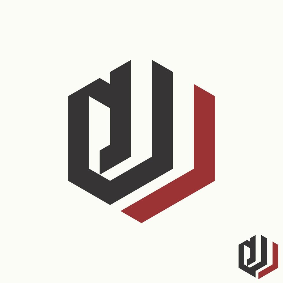 gemakkelijk en uniek brief of woord dw of dj doopvont 3d vorm Aan zeshoek beeld grafisch icoon logo ontwerp abstract concept vector voorraad. kan worden gebruikt net zo symbool verwant naar eerste of monogram